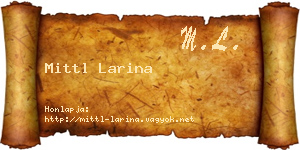 Mittl Larina névjegykártya